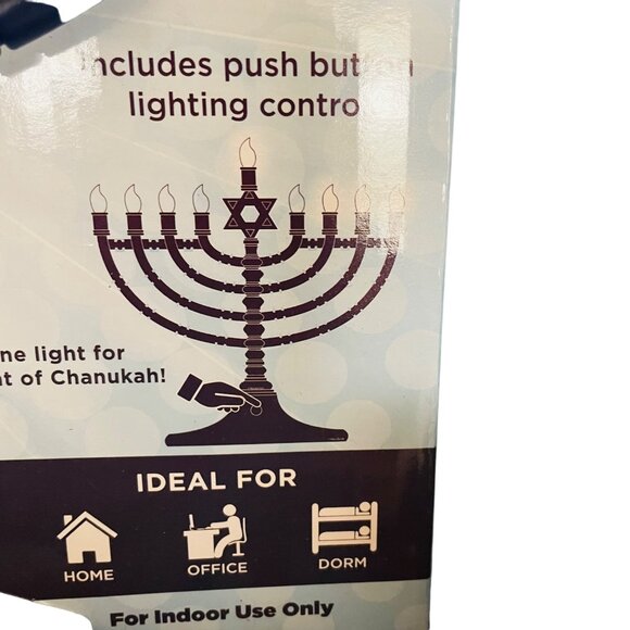 Rite Lite LED Menorah With Safe LED Bulbs & USB Power Options 11" x 11" 3.5" in - Picture 6 of 6